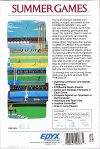 Summer Games Commodore 64 US box art